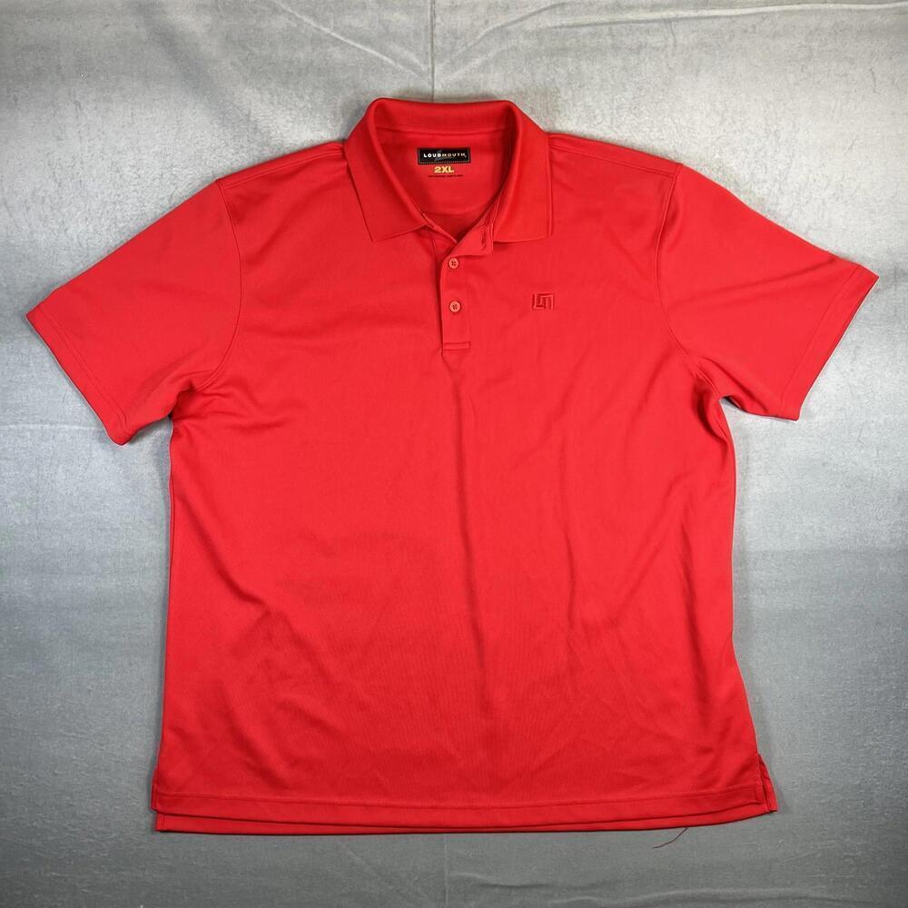 Loudmouth Polo Shirt Mens 2XL Red Golf Performance Short Sleeve